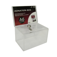 DEFLECT-O DONATION BOX A6 Landscape Lock,Header Clear