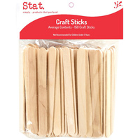 STAT POPSTICKS Wooden Plain Brown Pack of 150