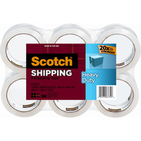 SCOTCH 3850-6 PACKAGING TAPE Heavy Duty 48mm X 50m Pack of 6