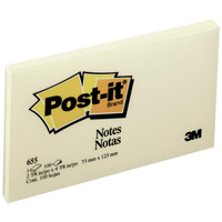 POST-IT 655 NOTES ORIGINAL 76x127mm 100 Sheets Pad Yellow
