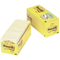 POST-IT 654-18CP NOTES CANARY Yellow Cabinet Pack 90 Sheets 76x76mm Pack of 18