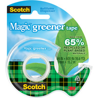 Scotch Magic Tape Dispenser 123 Greener 19mm x 15.2m Dispenser