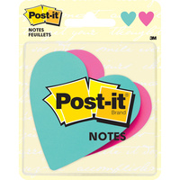 POST-IT SUPER STICKY NOTES 7350-HRT Heart Shape 76mm x 76mm Pack of 2