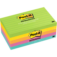 POST-IT 635-5AU NOTES ULTRA Prem Colour 100St Lined 76x127 Pack of 5