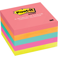 POST-IT 654-5PK NOTES NEON Capetown 100 Sheets 76x76mm Assorted Pack of 5
