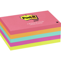 POST-IT 655-5PK NOTES NEON Capetown 100 Sheets 76x127mm Pack of 5