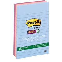 POST-IT SUPER STICKY NOTES 660-3SSNRP Recycled Lined 101mm x 152mm Bali
