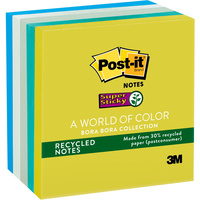 POST-IT SUPER STICKY NOTES 654-5SST 76mm x 76mm Bora Bora 450 Notes