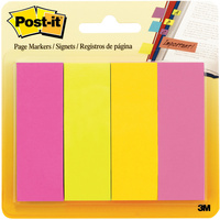 POST-IT PAGE MARKERS 671-4AU 22.2mm x 73mm Assorted Pack of 200