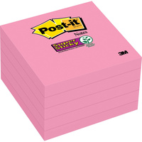 POST-IT SUPER STICKY NOTES 654-5SSNP 75mm x 75mm Neon Pink Pack of 5