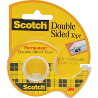 SCOTCH 136 DOUBLE SIDED TAPE 12.7mmx6.3m & Dispenser Roll