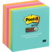 POST-IT SUPER STICKY NOTES 654-5SSMIA 76mm x 76mm Miami Pack of 5