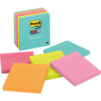 POST-IT SUPER STICKY NOTES 675-6SSMIA 100mm x 100mm Miami Pack of 6