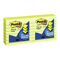 POST-IT R335-YL POP UP NOTES Refills 76x76mm Lined Yellow Pack of 6