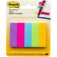 POST-IT PAGE MARKERS 670-5AU 12.7mm x 44.4mm Assorted Pack of 500