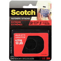 SCOTCH FASTENER STRIPS RF6731 Extreme 2.5cm x 7.6cm Black Pack of 2