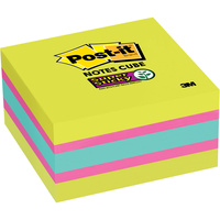 Post it Super Sticky Note 2027-SSGFA 76mm x 76mm 360 Sheets Cube Brights