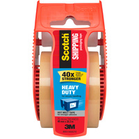 SCOTCH MAILING TAPE 143 Super Strength Dispenser 48mm x 20.3m Tan