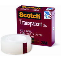 SCOTCH 600 TRANSPARENT TAPE 19.0mm X 32.9M Roll