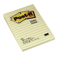 POST-IT 660 NOTES ORIGINAL Lined 100Shts 98x149mm Yellow