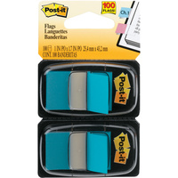 POST-IT FLAGS 680-BB2 25.4mm x 43.2mm Bright Blue Twin Pack