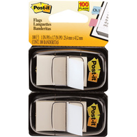 POST-IT FLAGS 680-WE2 25.4mm x 43.2mm White Twin Pack