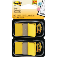 POST-IT FLAGS 680-YW2 25.4mm x 43.2mm Yellow Twin Pack