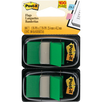 POST-IT FLAGS 680-GN2 25.4mm x 43.2mm Green Twin Pack