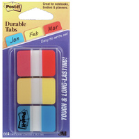 POST-IT DURABLE TABS 686-RYB 25mm x 38mm Assorted Pack of 66