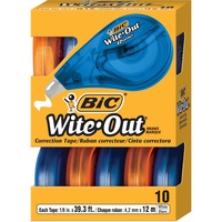 BIC WITE-OUT CORRECTION TAPE EZ Pack of 10