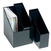 MARBIG MAGAZINE HOLDERS Simple Storage 1 Twin 2 Single Black Set of 3