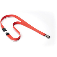 DURABLE LANYARD TEXTILE Red Pack of 10