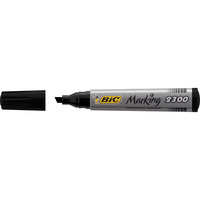 BIC 2300 MARKING PERMANENT Markers Chisel Black Pack of 12