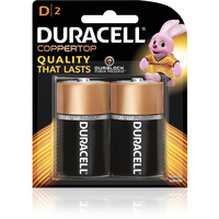 DURACELL COPPERTOP BATTERY D - Pack of 2