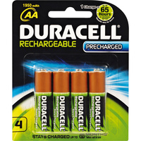 DURACELL RECHARGEABLE BATTERY AA Precharged - Pack of 4