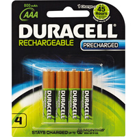 DURACELL RECHARGEABLE BATTERY AAA Precharged - Pack of 4