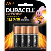DURACELL COPPERTOP BATTERY AA Pack of 4