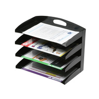 MARBIG DESKTOP ORGANISER 4 Tier Metal Black