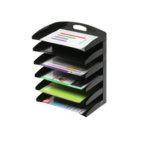 MARBIG DESKTOP ORGANISER 6 Tier Metal Black