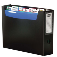 MARBIG PORTABLE FILE ORGANISER c/w 10 Files & Tabs Black