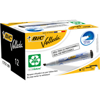 BIC 1751 WHITEBOARD MARKERS Eco Chisel Black Pack of 12