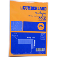 CUMBERLAND ENVELOPE POCKET C5 Strip Seal Plain Gold Pack of 25