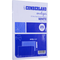 CUMBERLAND ENVELOPE POCKET C5 Strip Seal Plain White Pack of 25