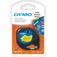 DYMO LETRATAG LABELLING TAPE 12mmx4m - Hyper Yellow