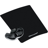 FELLOWES GLIDING PALM SUPPORT C/W Mouse Pad, Gel Clear Black