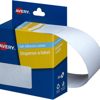 AVERY DMR7627W DISPENSER LABEL Rectangle 76x27mm White Pack of 180