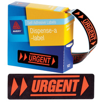 AVERY DMR1964UR DISPENSER LBL Printed Urgent 19x64mm Red Pack of 125