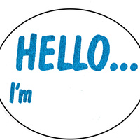 AVERY DMO5843HE DISPENSR LABEL Printed Hello I'm 58x43 Blue Pack of 100