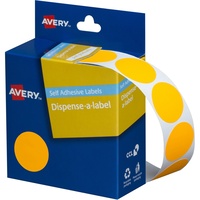 AVERY DMC24FO DISPENSER LABEL Circle 24mm Fluro Orange Pack of 350