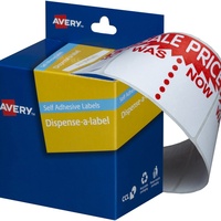 AVERY DMR4463SW DISPENSR LABEL Printed SALE WAS/NOW Pack of 400